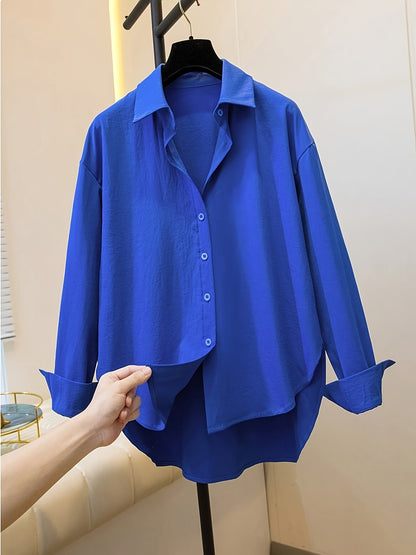 Women's Classic Long Sleeve Button- Shirt