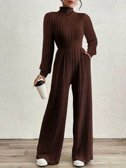 ZD0831142 Directional Fashion Turtleneck Long Sleeve Versatile Women'S Jumpsuit