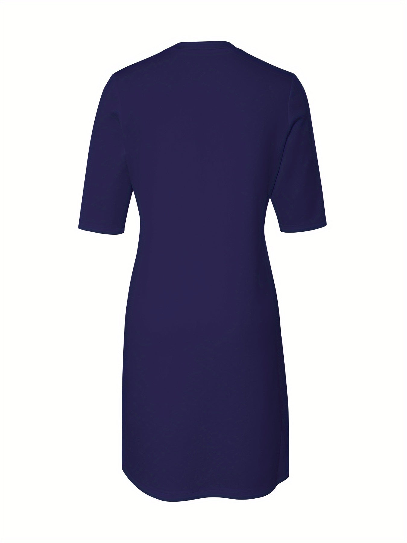 A-Line Dress Short Sleeve Round Neck Loose Fit Dress - Machine Washable Solid Color Casual Wedding Guest Dress for Spring Fall Outfits, Versatile Day to Evening Wear with Comfortable Loose Fit