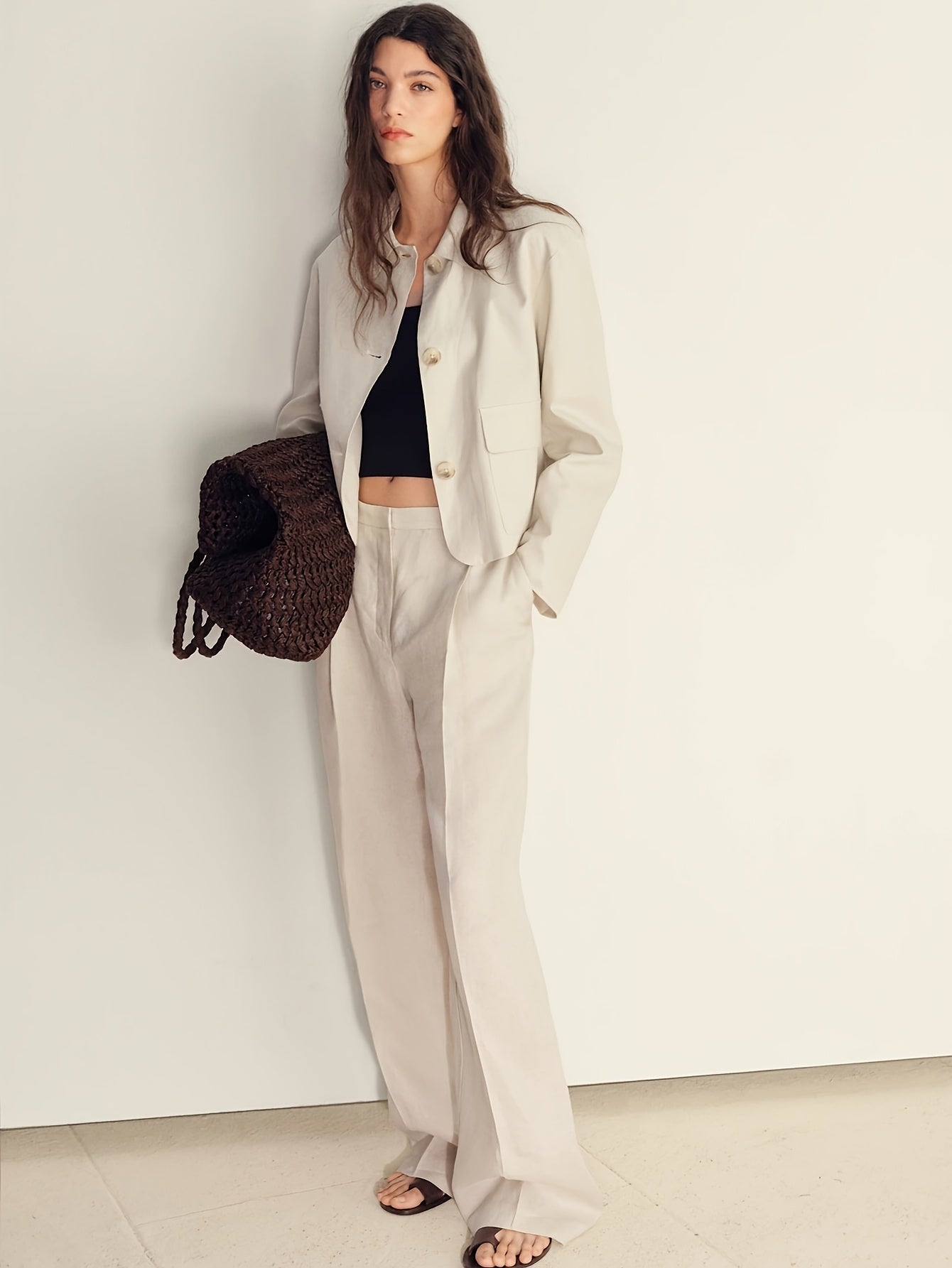 Women'S Easy Commuter Lapel Single-Button Short Blazer, Office Casual