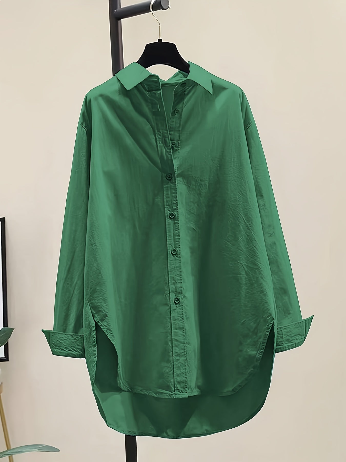 Women's Classic Long Sleeve Button- Shirt
