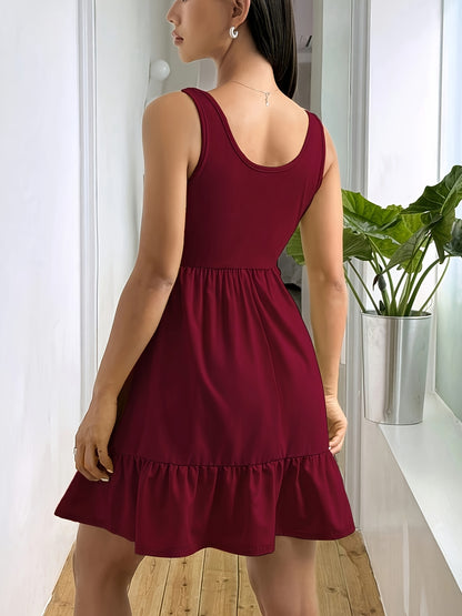Women's Ruffled Lychee Leaf Boat Neck/Off-Shoulder Dress - Mermaid Top & Flowy Beach Resort Dress, Machine Washable Solid Color All-Season Wedding Guest Vacation Gown