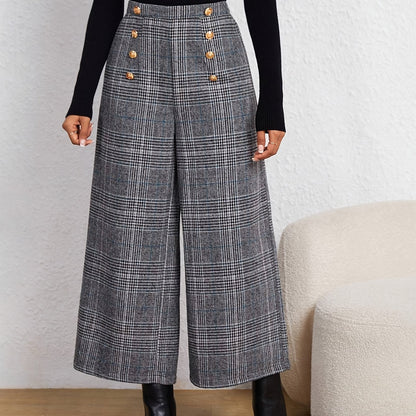 Elegant Casual Checkered Women'S Capri Pants