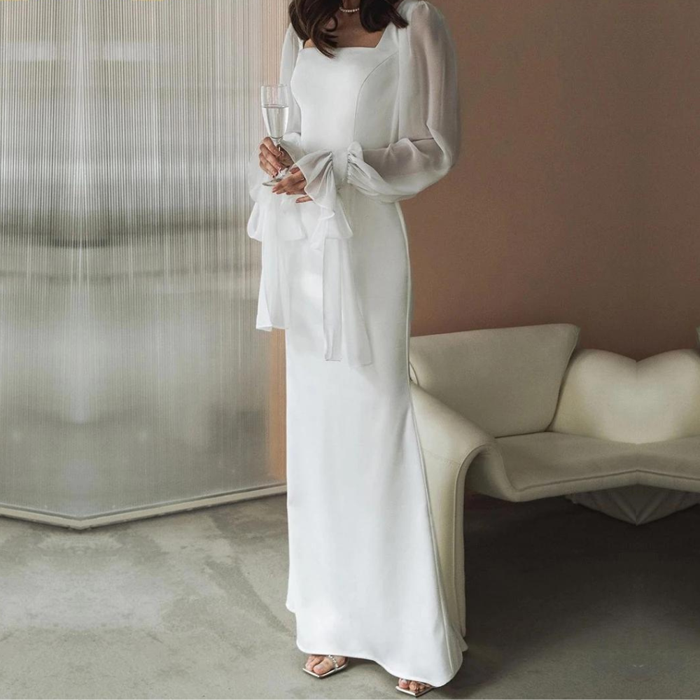 Jessamine | Women's Square Neck Long Sleeve Maxi Dress