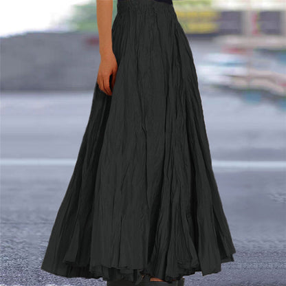 Ondine | Women's Flowy Pleated A-Line Maxi Skirt
