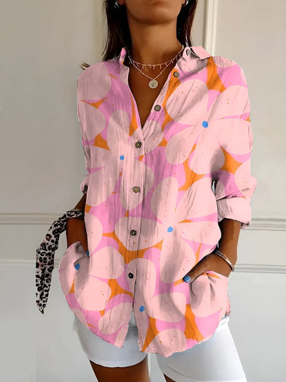 Women’s Blouse | Button-Front with Prints