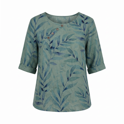 Woman’s Blouse | Printed Asymmetric Button