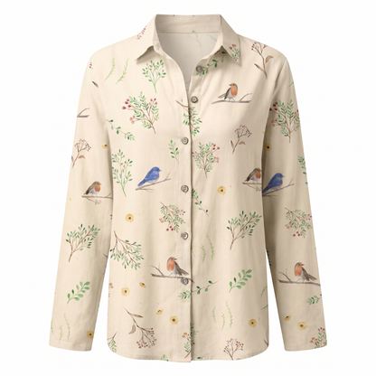 Women's Blouse | Abstract Print Split Neck