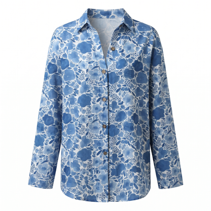 Women's Blouse | Abstract Print Split Neck