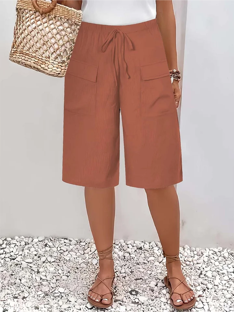 Wren | Women's Wide Leg Drawstring Bermuda Shorts